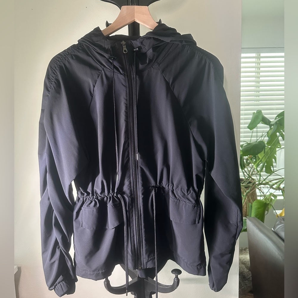 Zella Black Hooded Windbreaker Jacket - Size XS